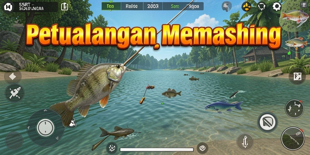 Gameplay memancing yang mendebarkan dan realistis di 55RT.