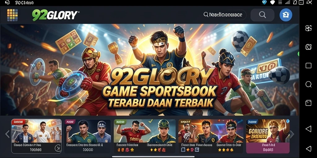 Tampilan gameplay menarik dari 92GLORY dengan fitur taruhan olahraga.