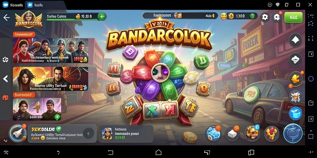 Tampilan utama aplikasi BANDARCOLOK dengan berbagai fitur utility.