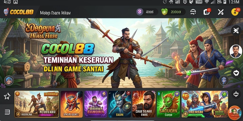 Tampilan gameplay COCOL88 yang ceria dan interaktif.