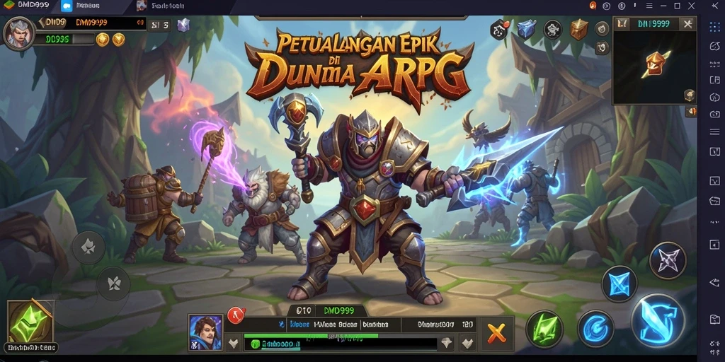 Screenshot DMD999 menampilkan aksi seru dalam petualangan ARPG.