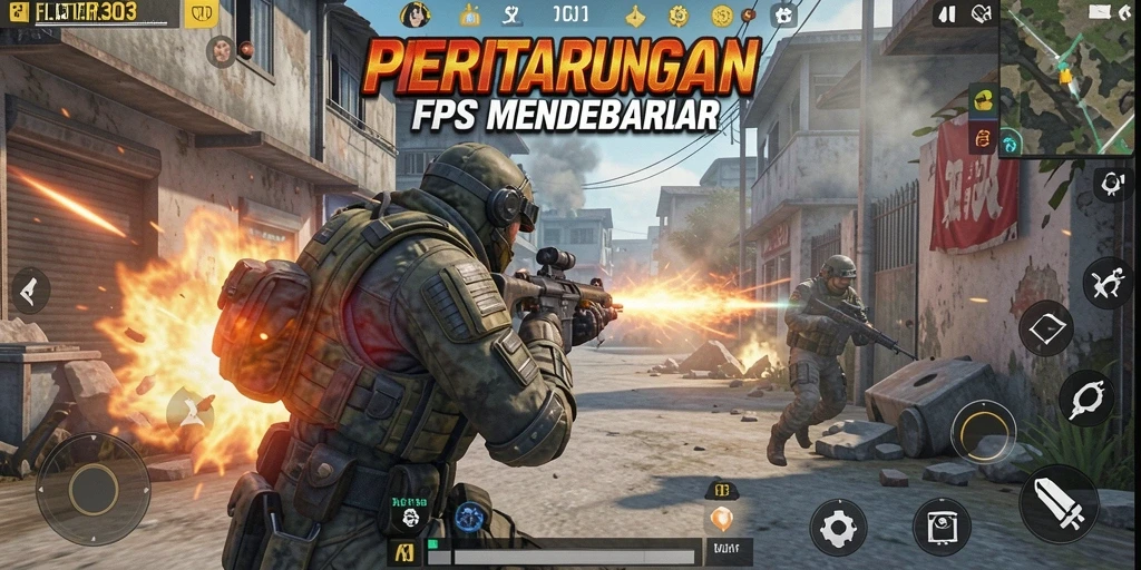 Tampilan grafik menakjubkan dari gameplay FILTER303 yang mendebarkan.