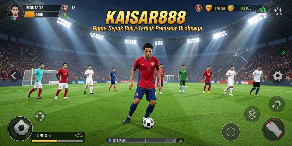 Tampilan menarik dari gameplay KAISAR888 yang menggambarkan aksi sepak bola.
