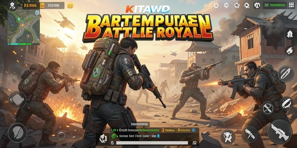 Tampilan menarik gameplay seru di KITAWD Battle Royale.