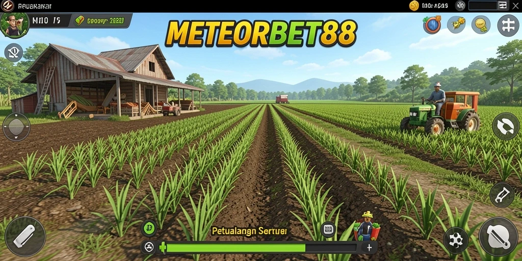 Tampilan menarik dari gameplay METEORBET88 dengan aktivitas pertanian yang seru.