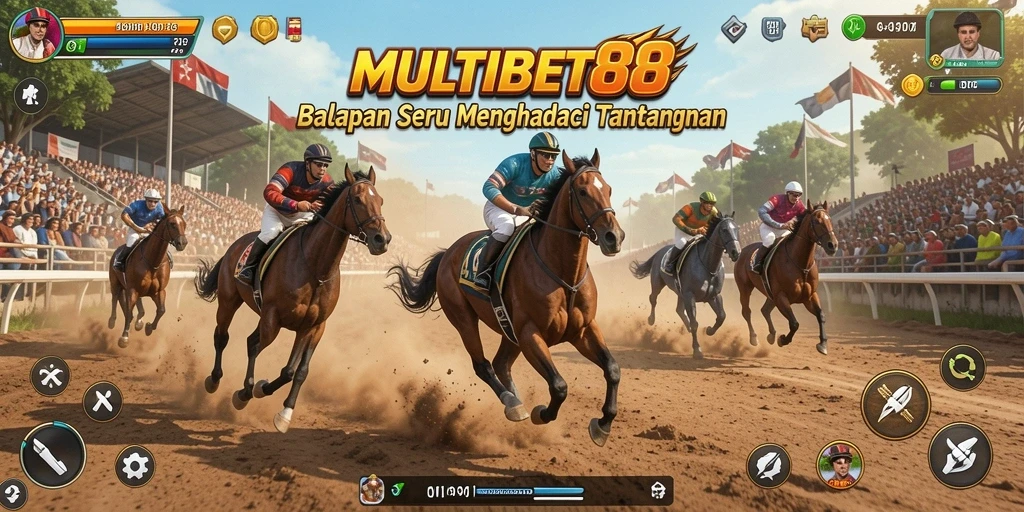 Tangkapan layar game MULTIBET88 menampilkan aksi balapan yang mendebarkan.