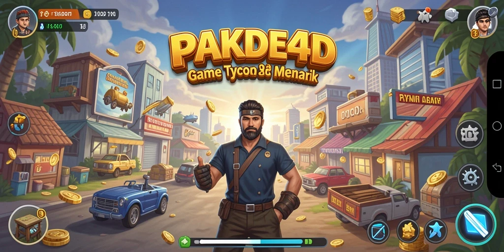 Screenshot utama PAKDE4D yang menampilkan gameplay Tycoon yang seru.
