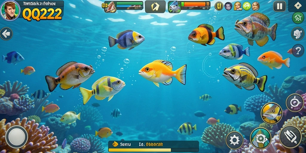 Gameplay seru Tembak Ikan di QQ222 dengan efek visual menarik.