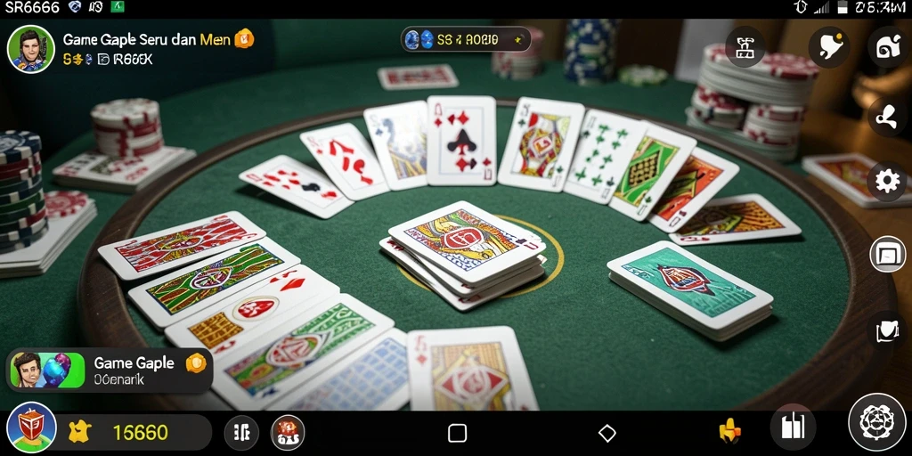 Screenshot gameplay SR6666 menampilkan permainan Gaple yang seru.