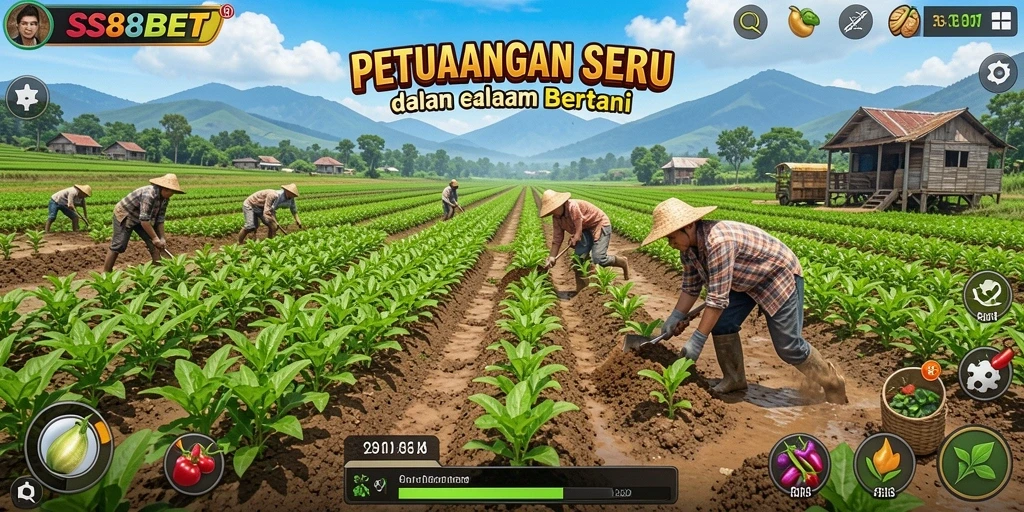 Tampilan menarik gameplay bertani di SS88BET.